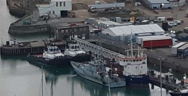 The Tug Haven at Dover Western Docks where rescued asylum seekers are first brought