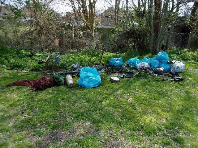 Just a fraction of the debris and litter pulled from the Cooksditch Stream in Faversham