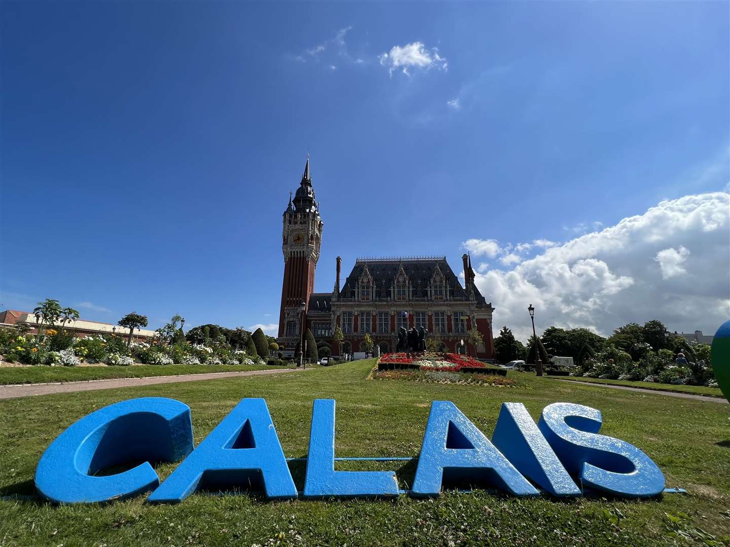 Calais town hall with its impressive belfry