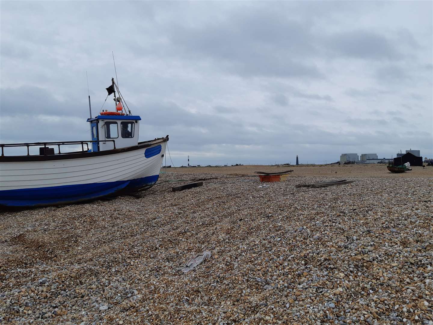 Boats on the beach at Dungeness
