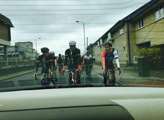 Cyclists followed the funeral procession