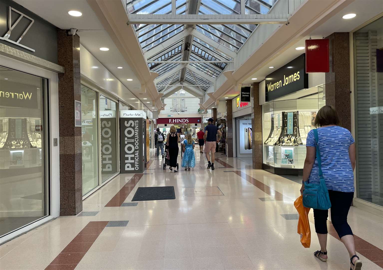 People out shopping in Forum Shopping Centre in Sittingbourne
