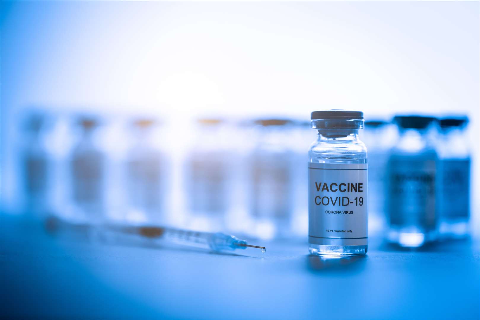 Vials with the Covid-19 coronavirus vaccine ready to be distributed