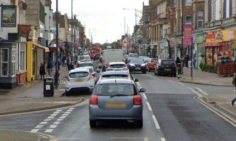 A man in his 70s was taken to a London hospital with serious injuries after being hit by a car in Northdown Road, Cliftonville, Margate. Picture: Google