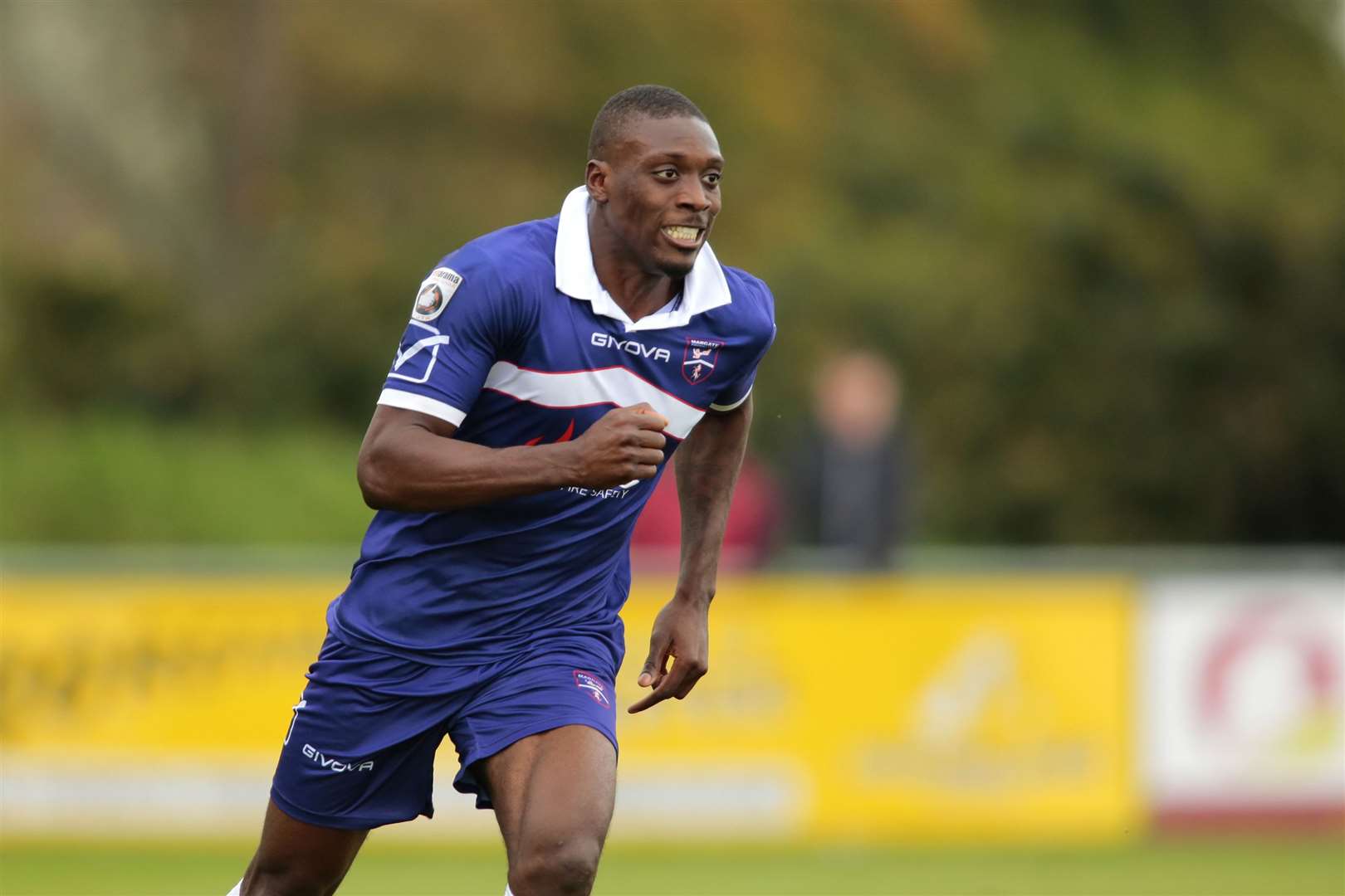 Freddie Ladapo in action for Margate at Hartsdown Park Picture: Martin Apps
