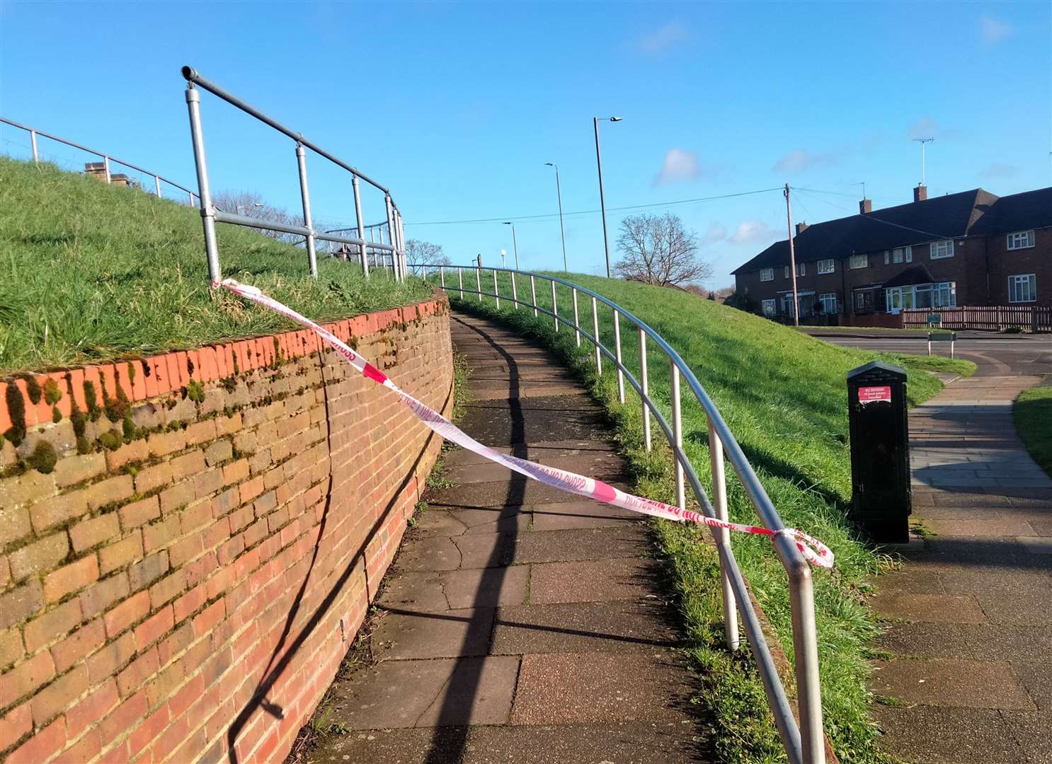A police cordon was in place on Leesons Hill yesterday but has since been removed