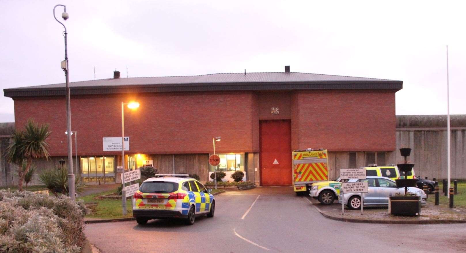 Emergency services outside HMP Swaleside at Eastchurch on the Isle of Sheppey during the riot of December 2017. Picture: John Nurden