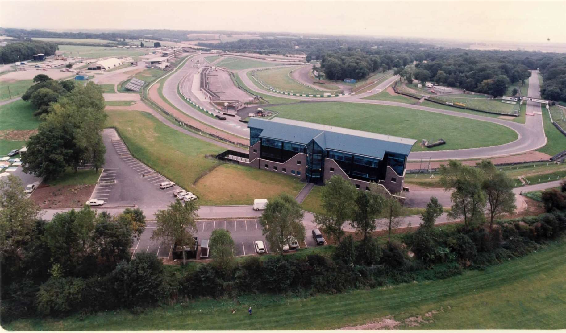 Brands Hatch in 1992. Looking across the Indy circuit from near to the site entrance.