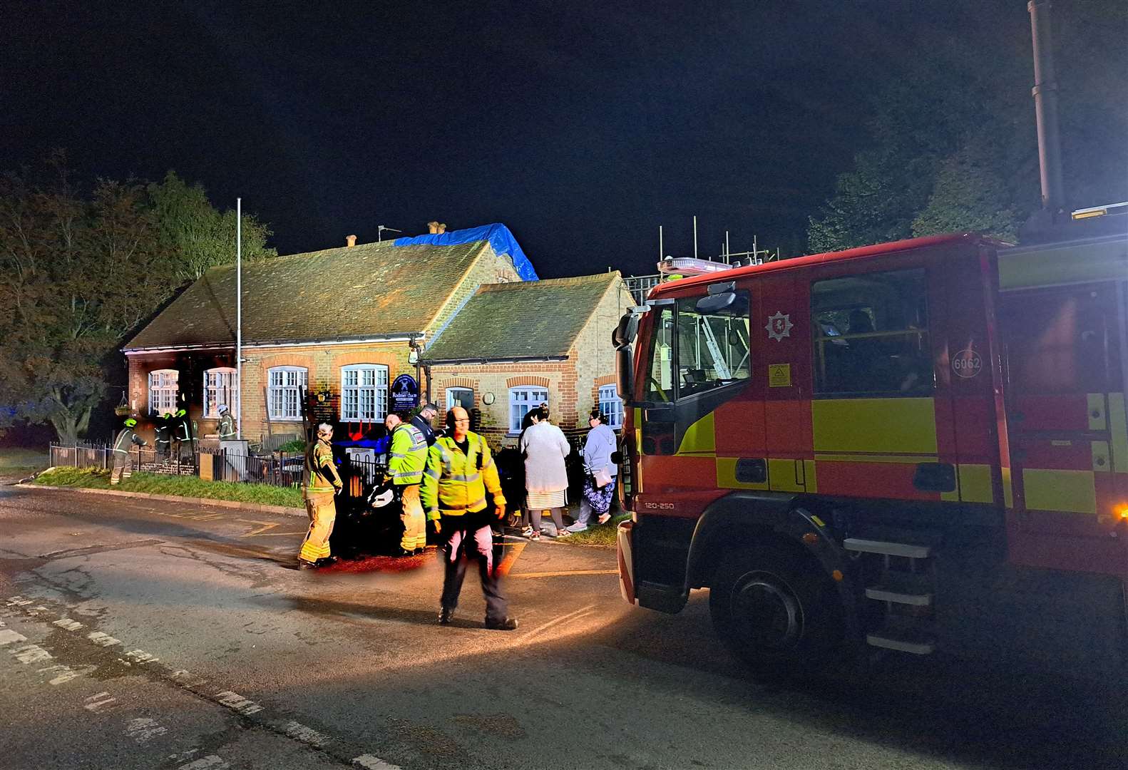 Fire crews outside Rodmersham Primary School