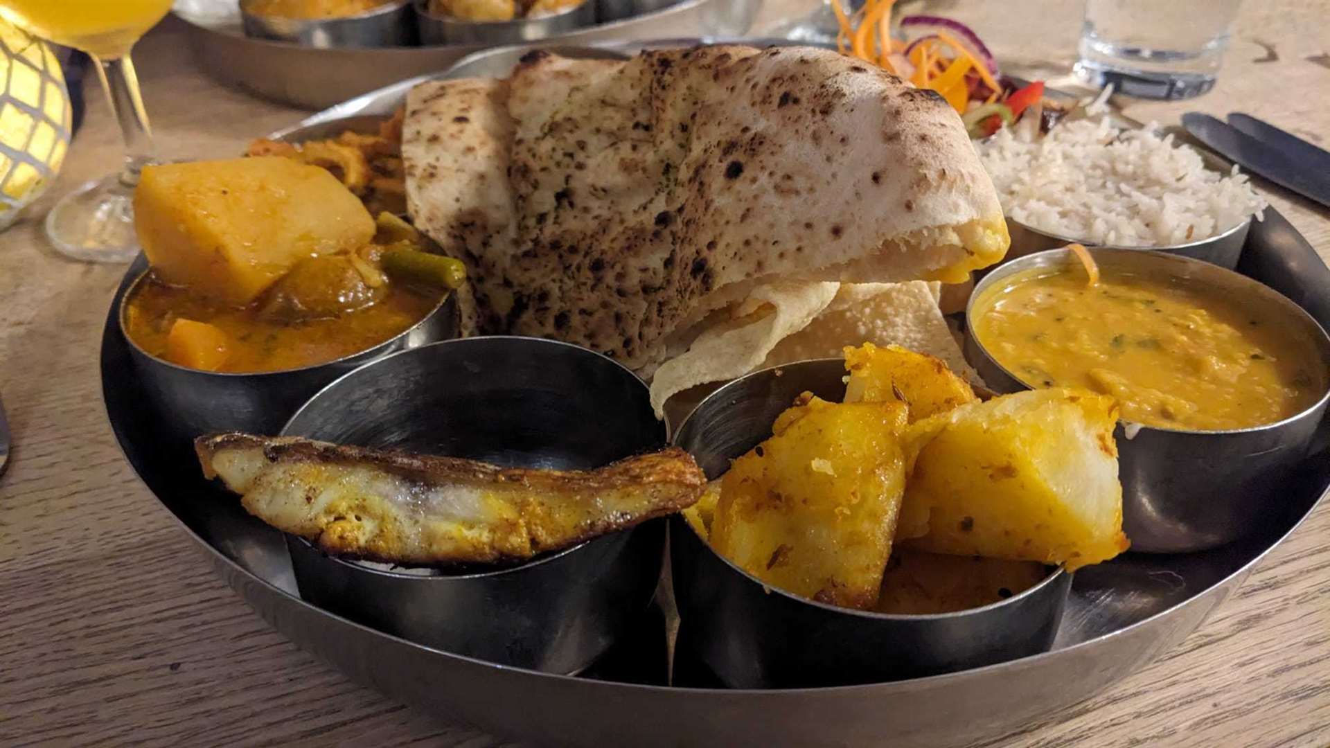 A seafood thali platter at The Cook’s Tale in Canterbury