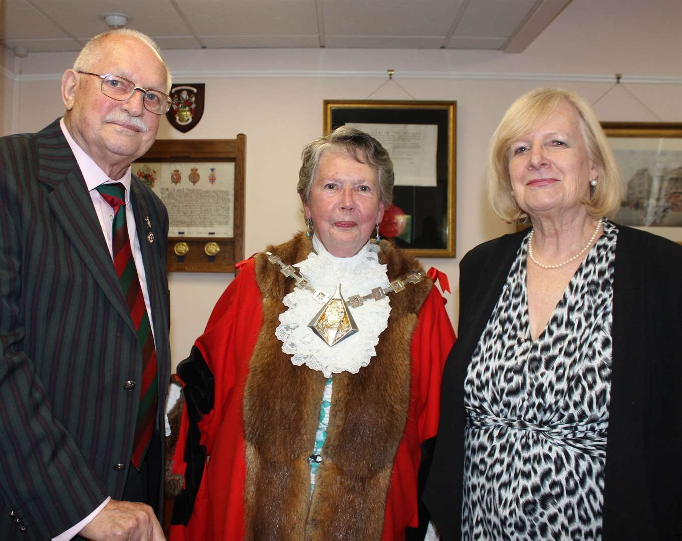 Mayor Consort David Webb, Mayor Jenny Webb and Cllr Jessamy Blanford