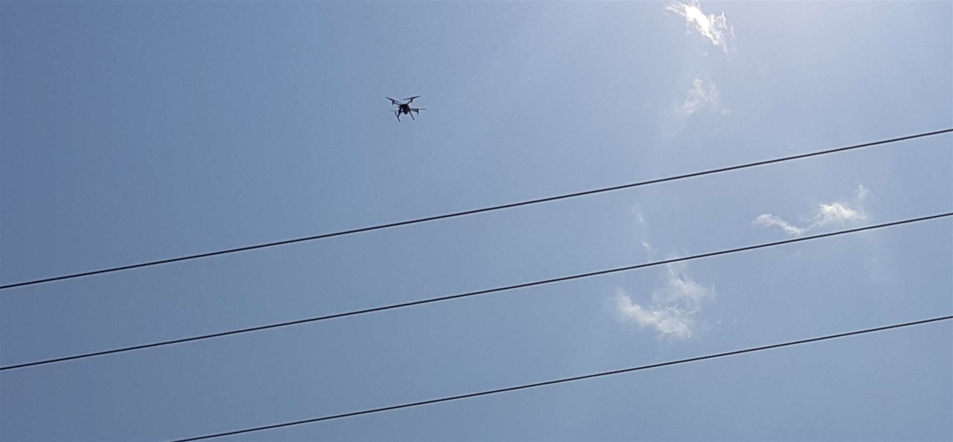 A drone has been spotted hovering above the river