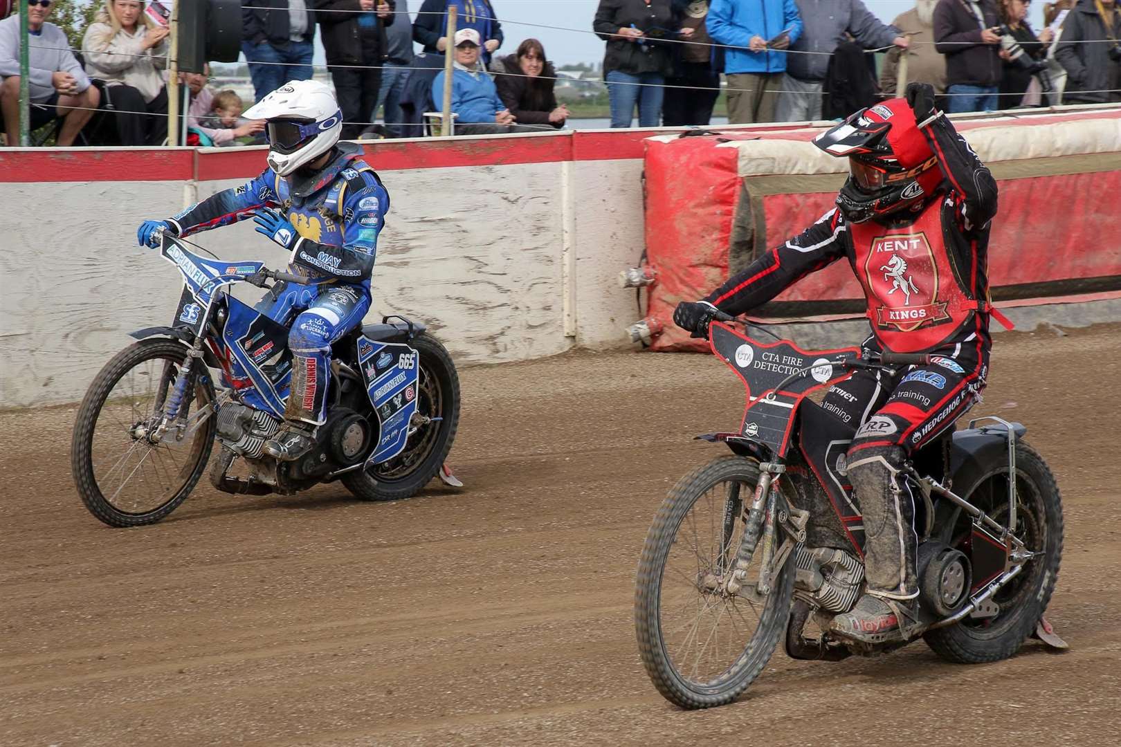 Kent Kings enjoy that winning feeling against old rivals Eastbourne. Picture: Niall Strudwick
