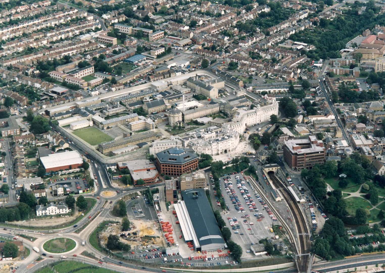 Maidstone prison and County Hall in the heart of the town