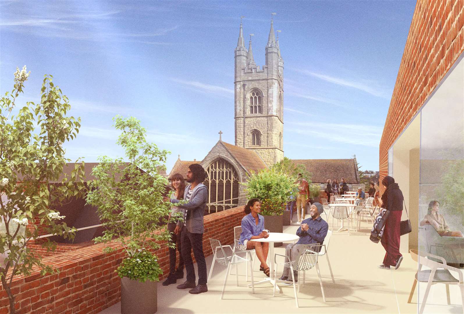 An artist's impression of Ashford Borough Council's plans for the site; the authority wants to knock down the rear of the bingo hall to open up views of St Mary's church. A public consultation was due to be held last summer but is yet to take place
