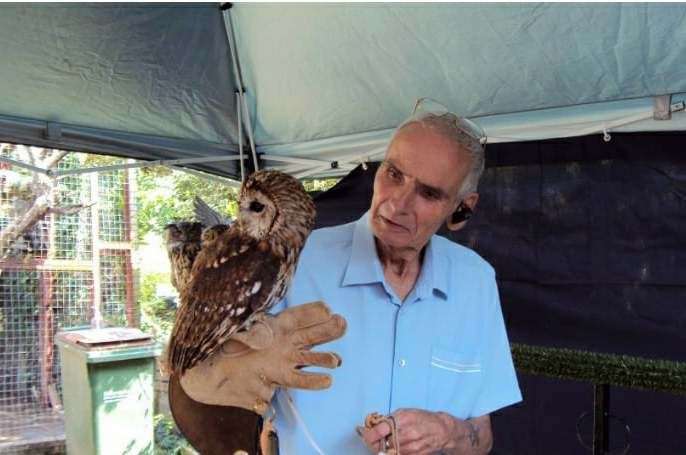 Brian Maxted, 87, opened Folkestone Owl Rescue Sanctuary in 1989. Picture: Folkestone Owl Rescue Sanctuary via Facebook