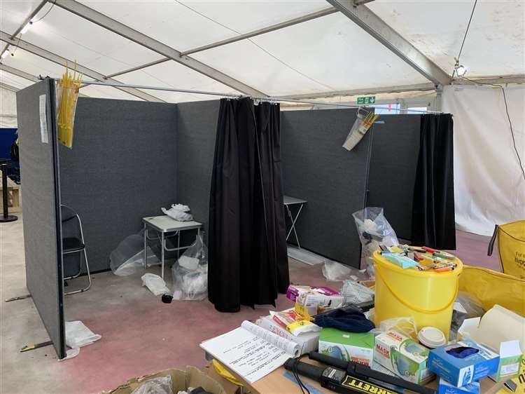 Handout photo showing the search and changing area at Tug Haven. Picture: Independent Chief Inspector of Borders and Immigration/PA