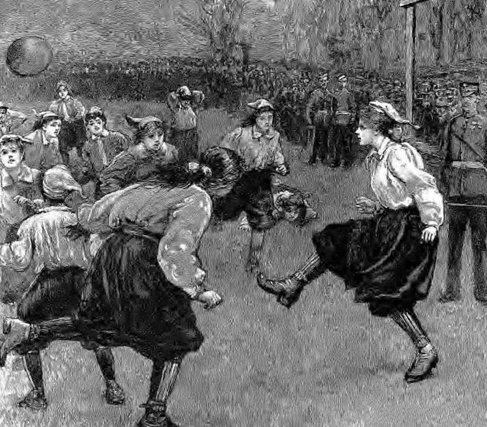 The first match of British Ladies Football in 1895