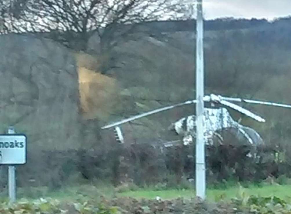 The air ambulance landed in a field. Picture: David Farrell