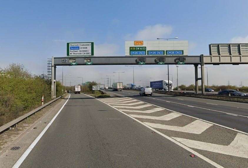 The crash happened on an exit of the M25 towards Lakeside. Picture: Google Street View