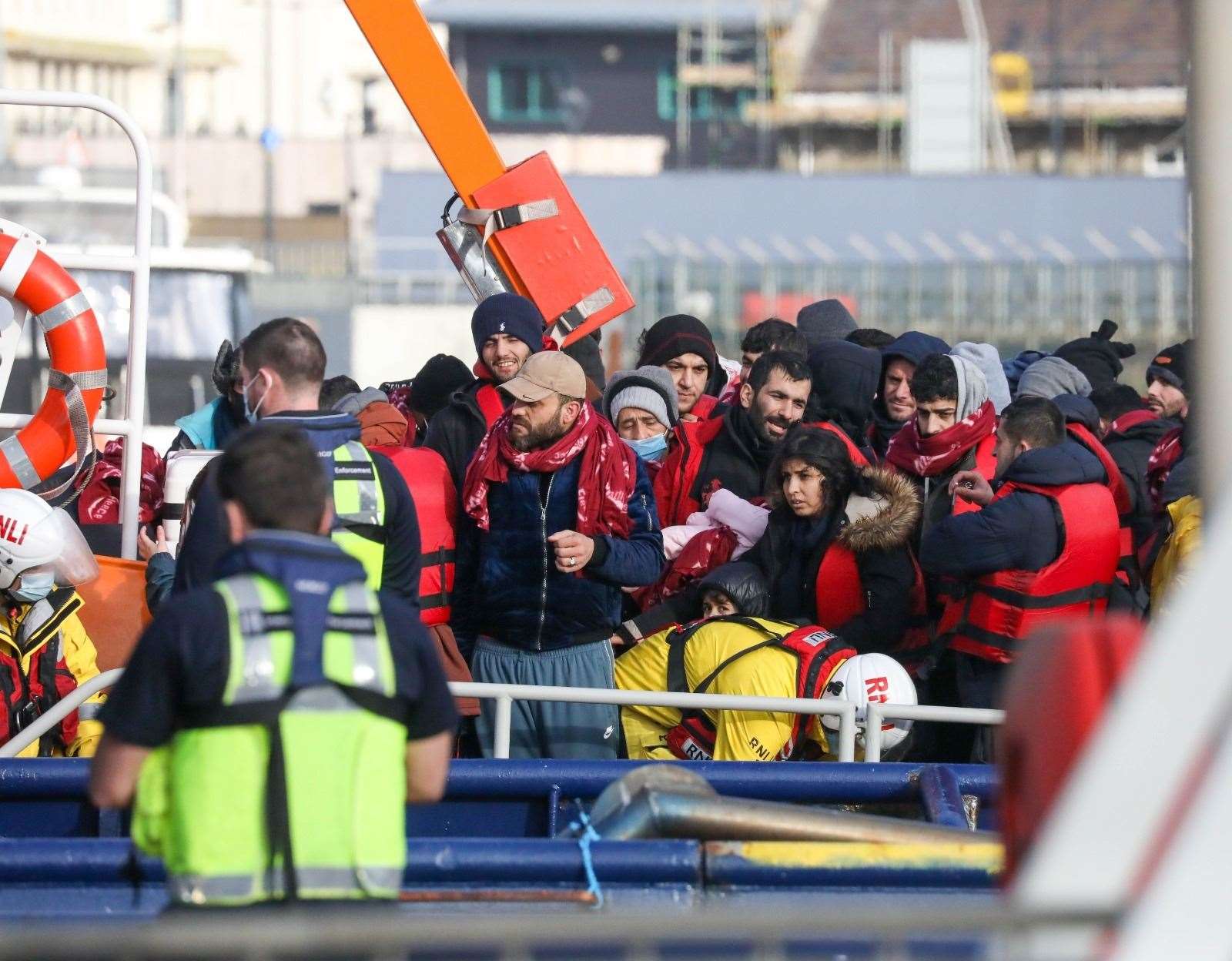 Asylum seekers at Tug Haven. Picture: UKNIP