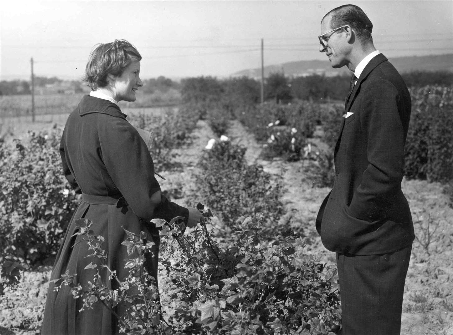The Duke of Edinburgh with Dr Elizabeth Keep at East Malling Research Station in 1957. File pic from 'Images of Royal Kent', published by Kent Messenger, page 18