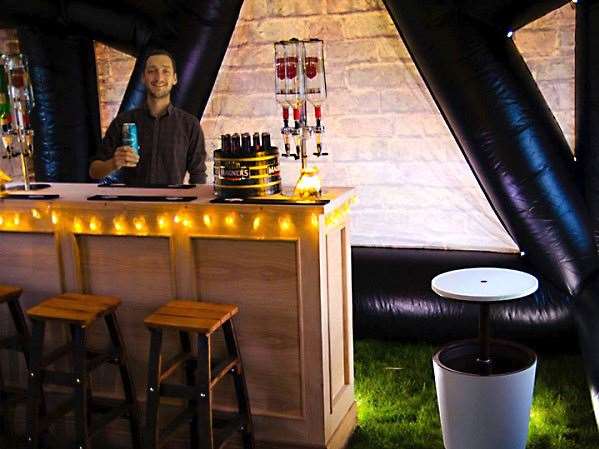 Richard Martin, from Gravesend, has set up an inflatable pub business. Pictures: Richard Martin