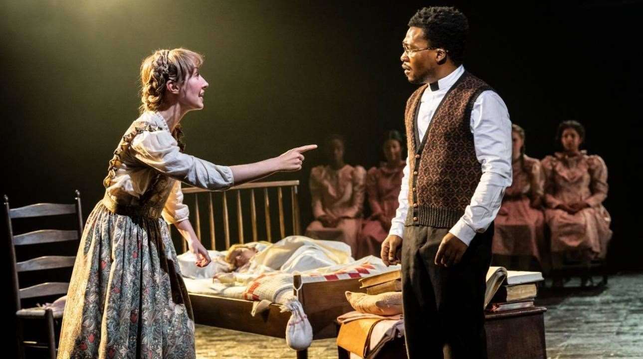 Erin Doherty and Fisayo Akinade in The Crucible for the National Theatre. Picture: Johan Persson