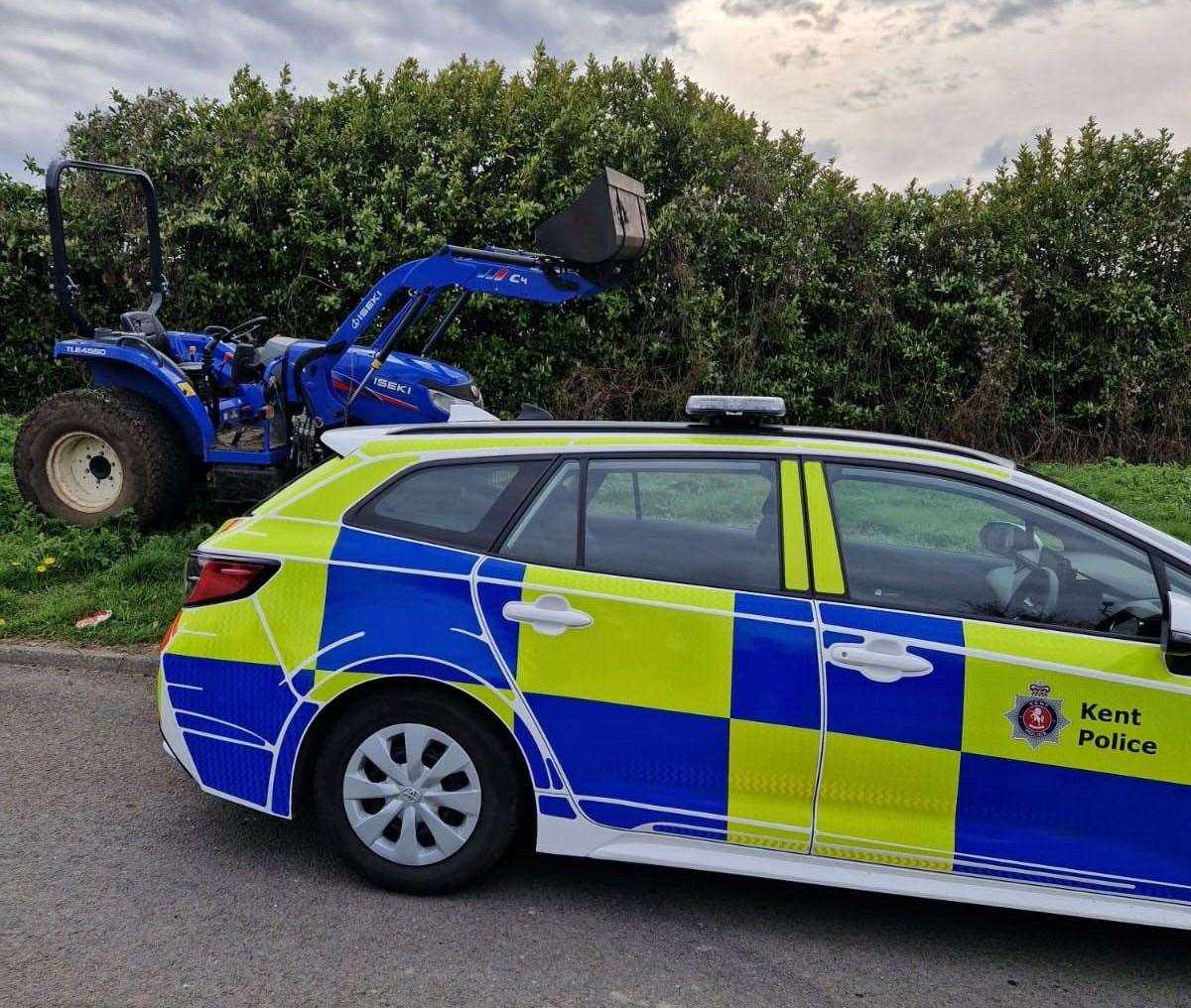 The tractor was found in a field by police. Picture: Kent Police
