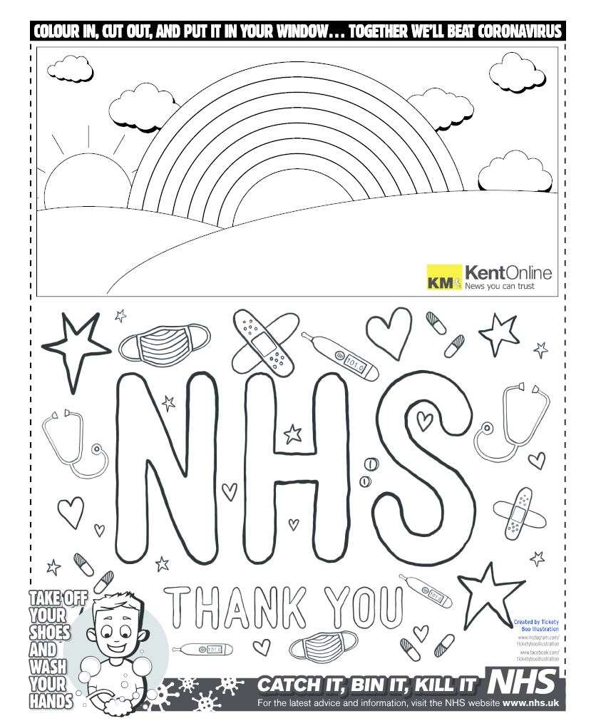 Decorate and colour this poster to say thanks to our NHS workers