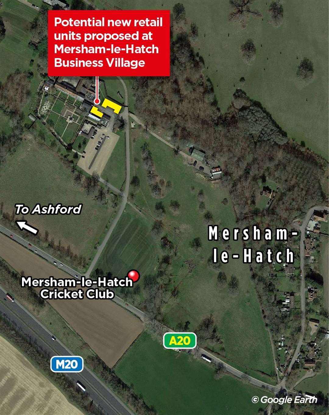Mersham-le-Hatch Business Village is off the A20 near Junction 10a in Ashford. Picture: KMG