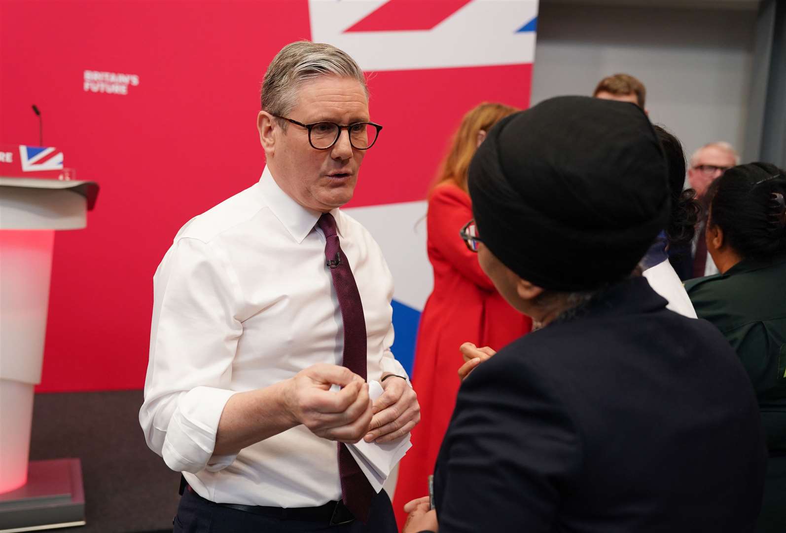 Sir Keir Starmer has said Labour is committed to progressing its new deal for workers in full if it wins the general election (Jordan Pettitt/PA)