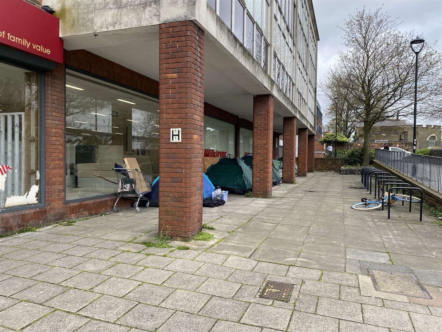 Rough sleepers often congregate in public spaces for shelter, such as the former Wilko building in Canterbury