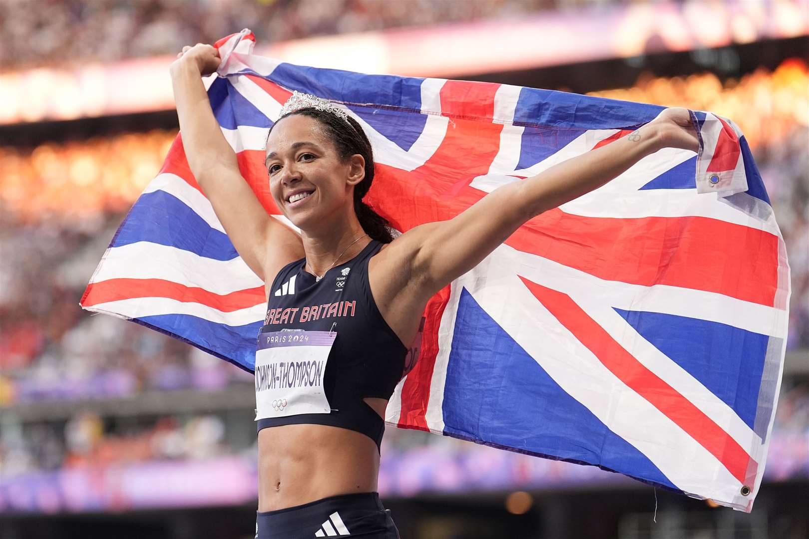 Katarina Johnson-Thompson claimed her first Olympic medal with a silver in the heptathlon (Martin Rickett/PA)