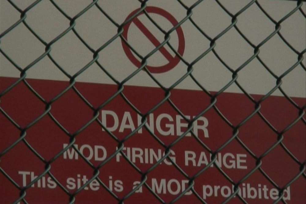 A warning sign at the entrance to MOD Shoeburyness