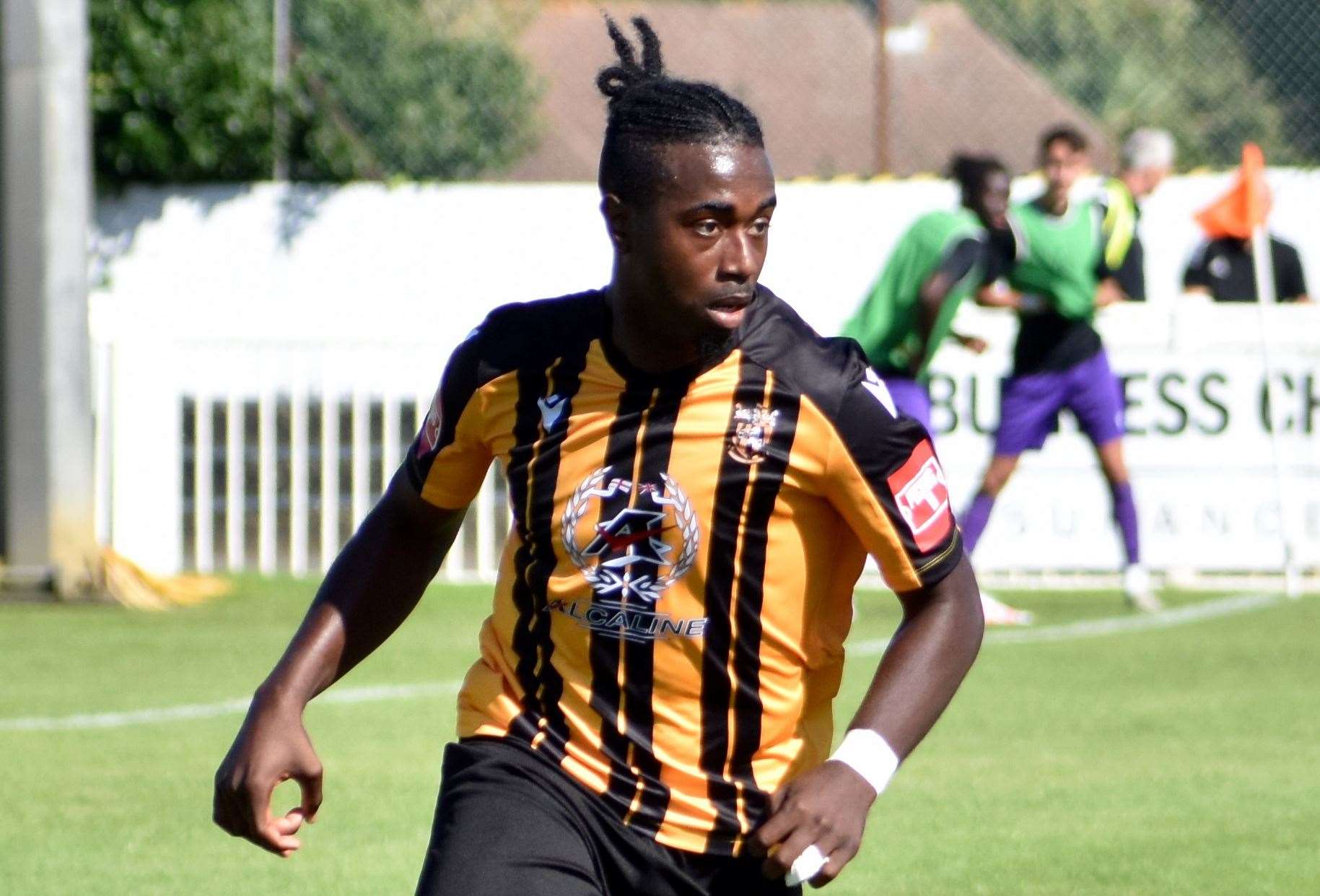 Ira Jackson - scored twice for Folkestone Invicta in their FA Trophy exit. Picture: Randolph File