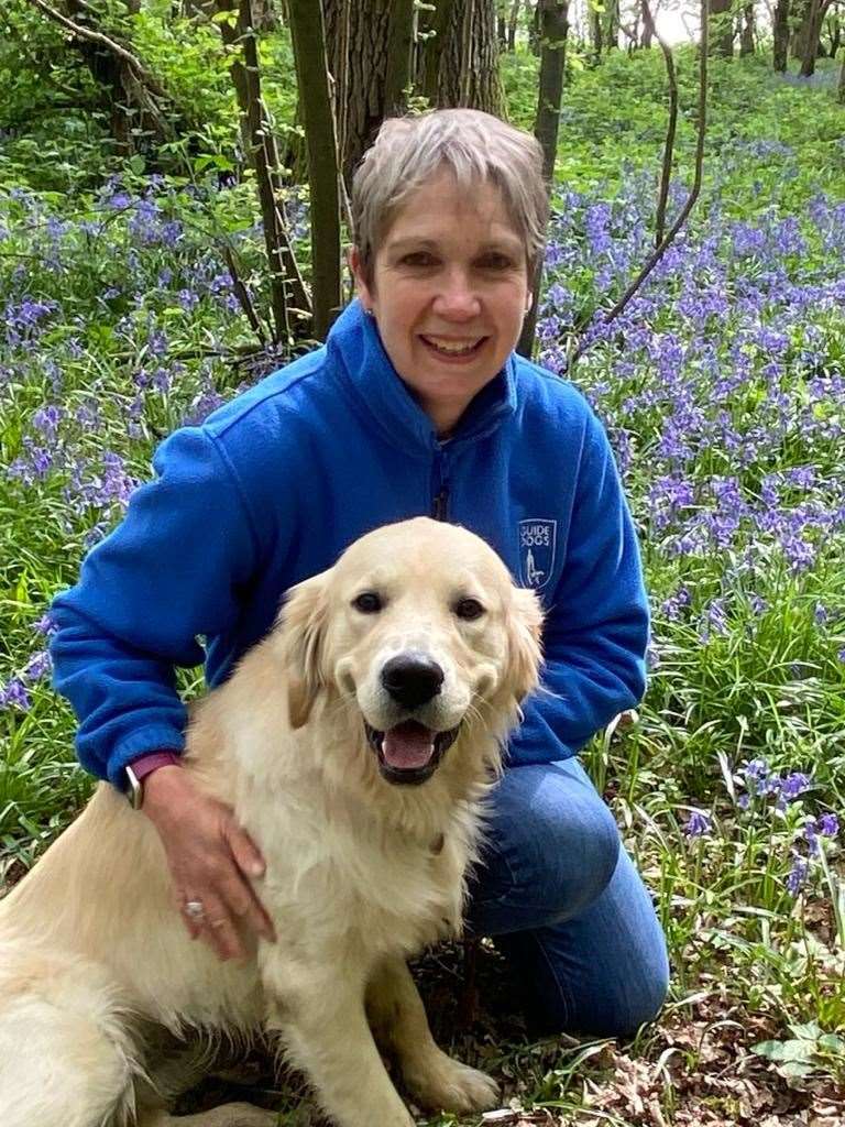 Justine out for a walk with her current dog. Picture: Justine Price