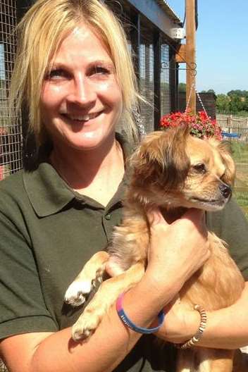 Happy Endings Rescue Centre manager Liz Vallance with Fancy