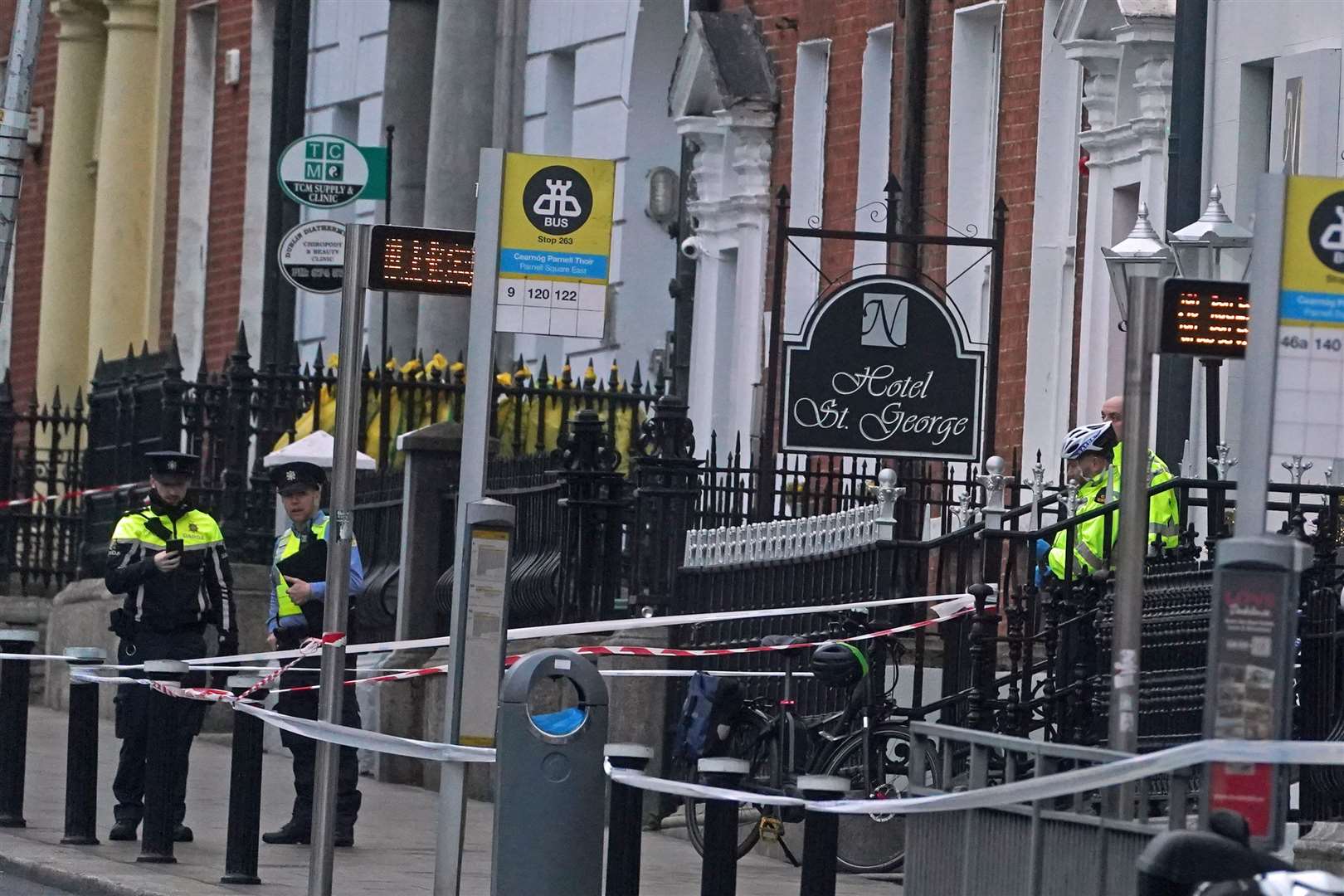 Officers put a cordon around the scene of the attack earlier in the day (Brian Lawless/PA)