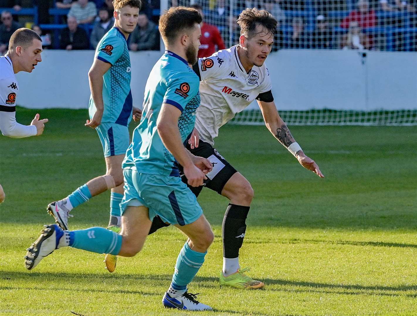 Striker Alfie Pavey during Dover's 3-1 win on Saturday against Braintree. Picture: Stuart Brock