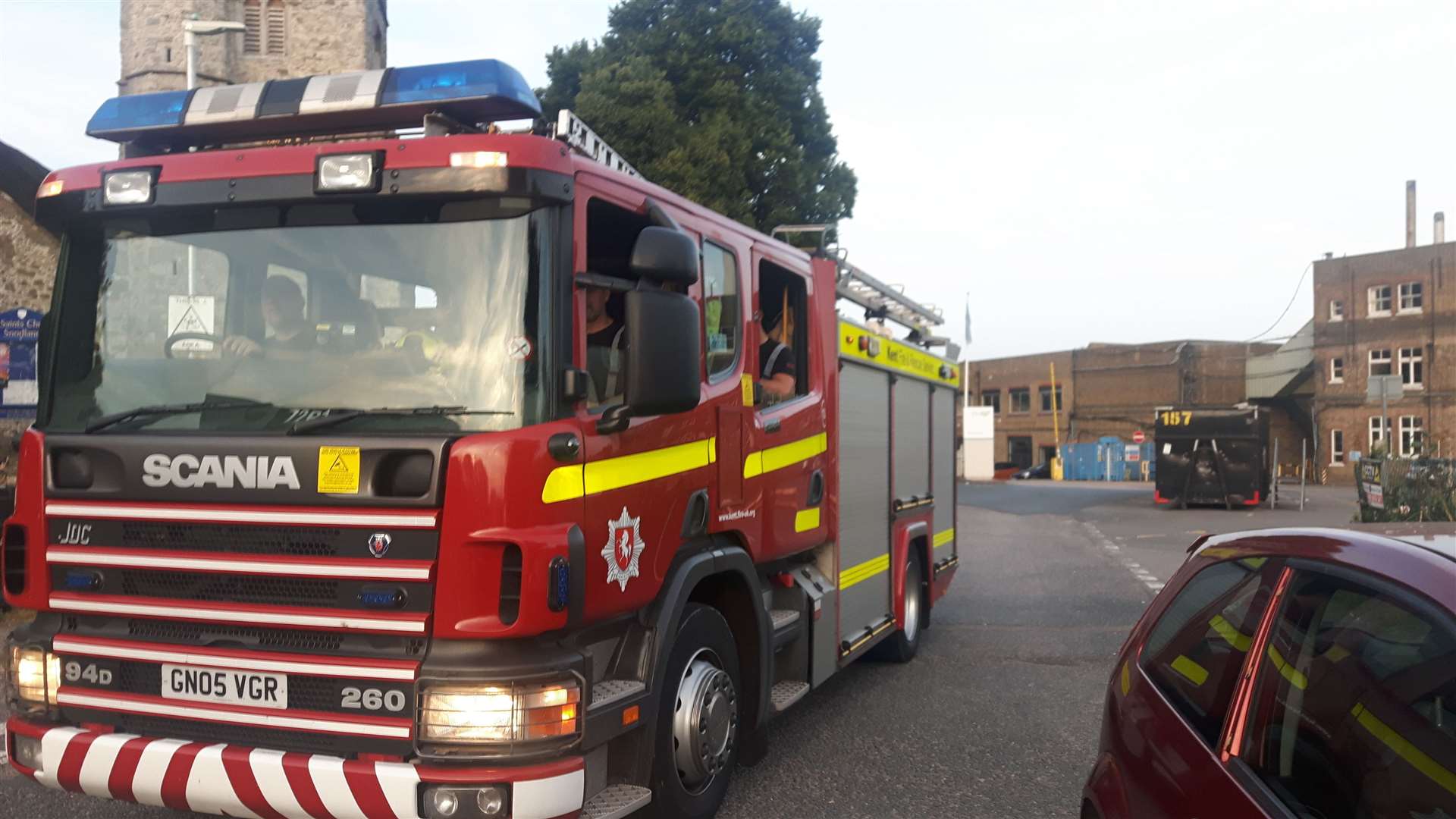 Crews at the scene of the Townsend Hook paper mill site in Snodland