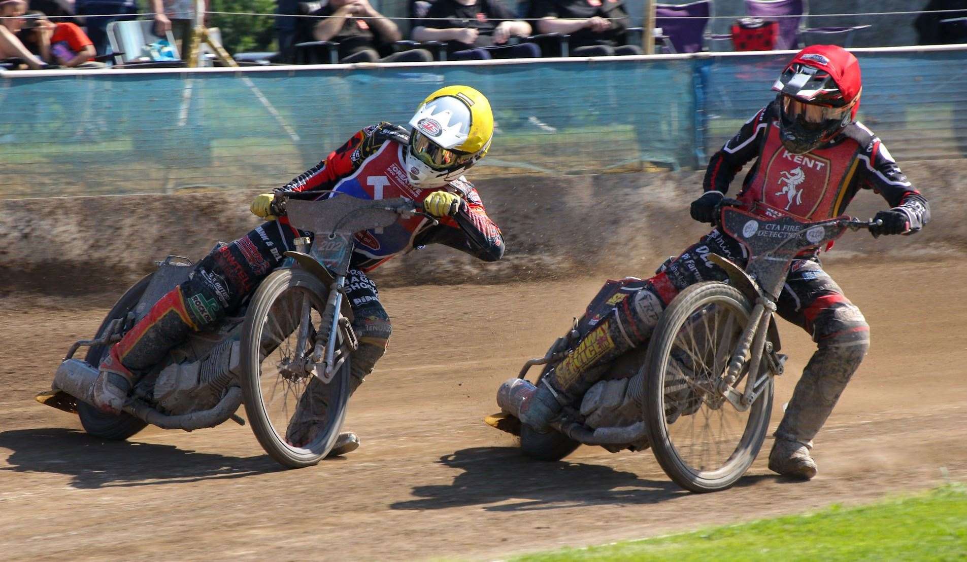 Kent Kings' Ben Morley, right, and Thurrock's Alfie Bowtell battle it out Picture: Niall Strudwick