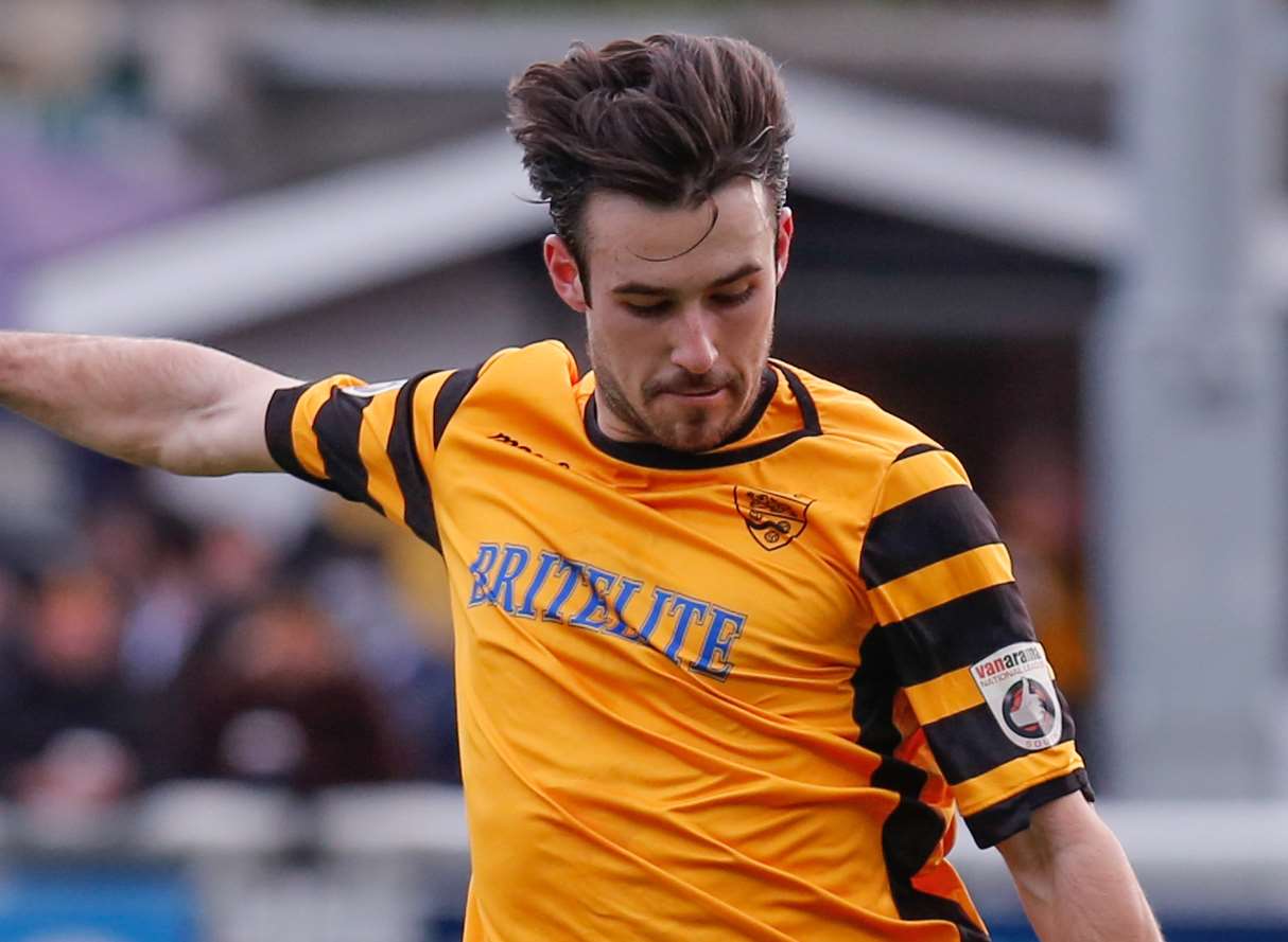 Maidstone left-back Tom Mills gets forward Picture: Matthew Walker