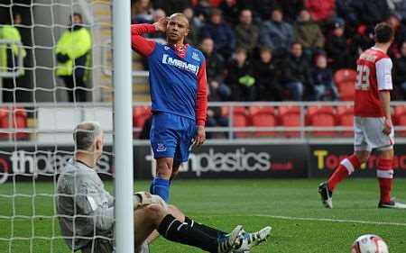 Gillingham's Deon Burton v Rotherham