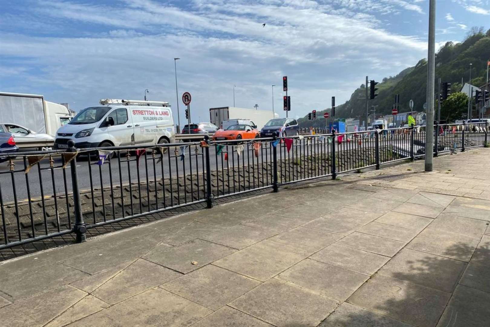 Cars were stopped from going near the building. Picture: David Joseph Wright