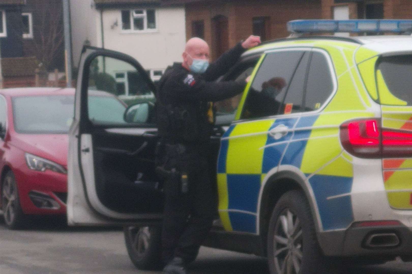 Police at the scene in Long Acre Close, Canterbury