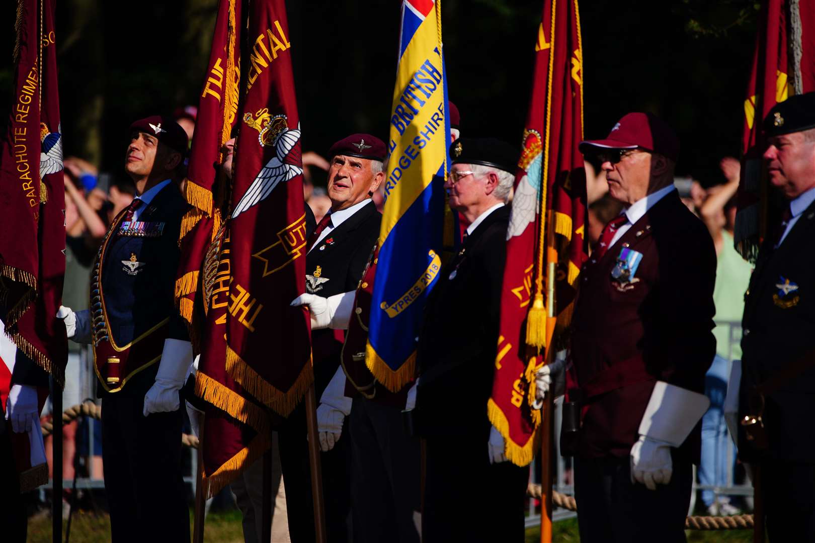 Veterans during an event at Memorial Square in Ginkelse Heide (Ben Birchall/PA)