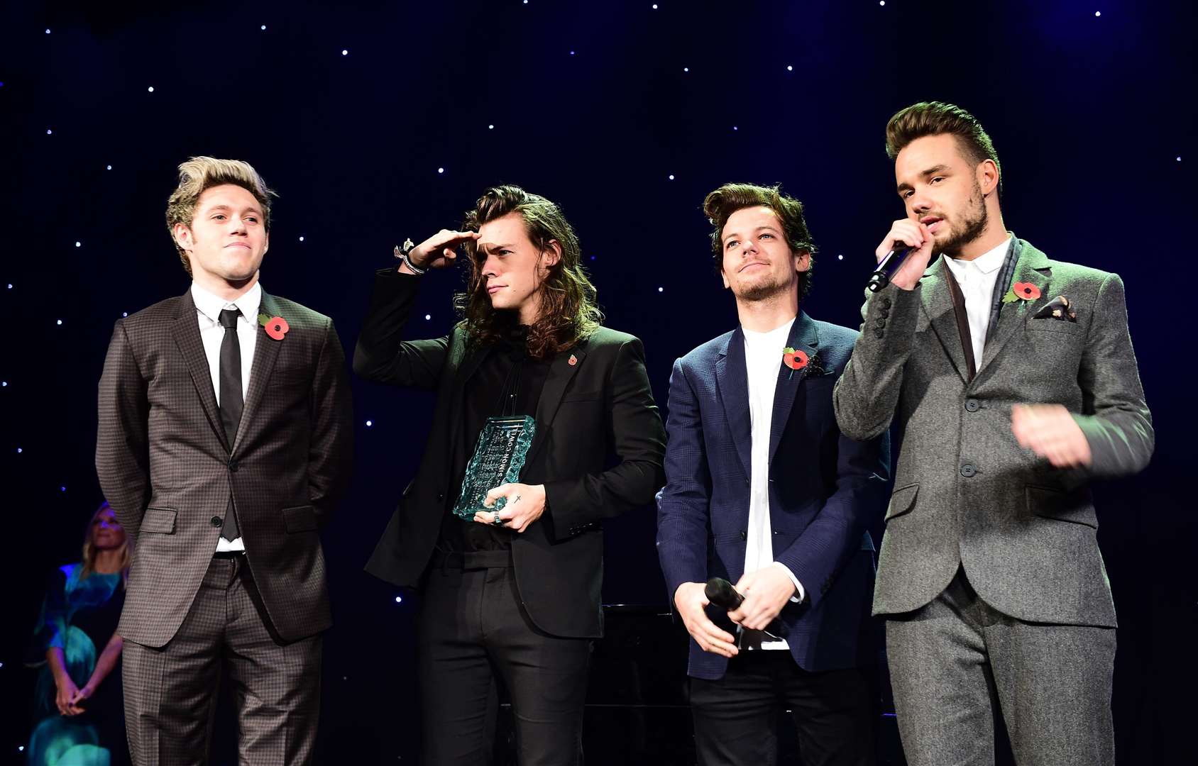 One Direction’s (l to r) Niall Horan, Harry Styles, Louis Tomlinson and Liam Payne (Ian West/PA)