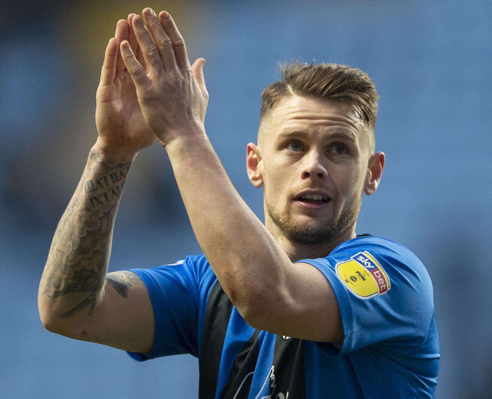 Mark Byrne salutes the Gills fans at the final whistle Picture: Ady Kerry