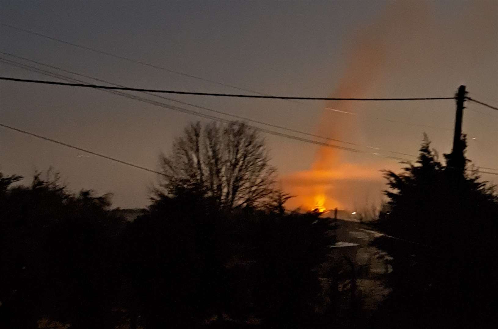 The fire at the derelict building in Minster this morning